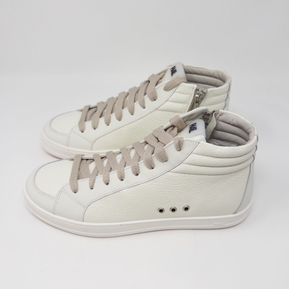 p448 Skate White High Tops Pink Laces Iridescent Detail on Tongue size 39 - Picture 2 of 7